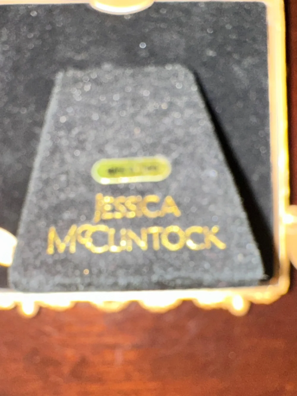 Vintage 3”x 3” Gold Rhinestone Jessica McClintock Ornate Photo Frame New